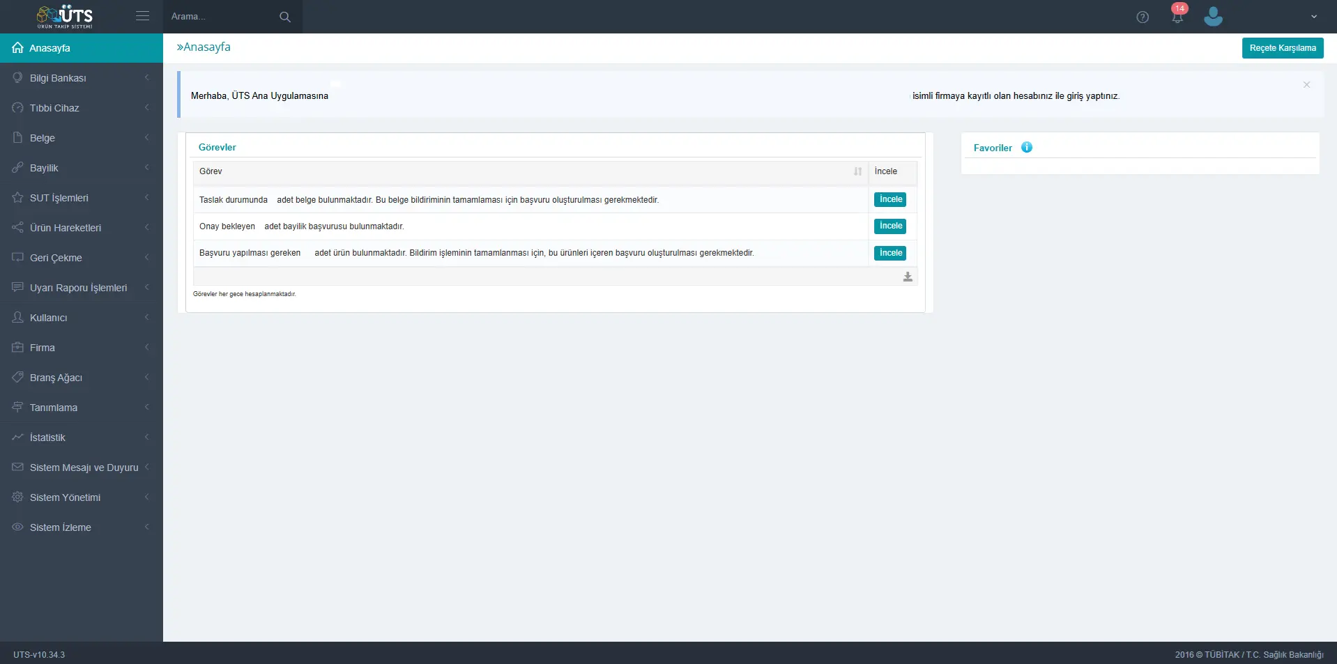 Ürün Takip Sistemi - ÜTS Ekranı